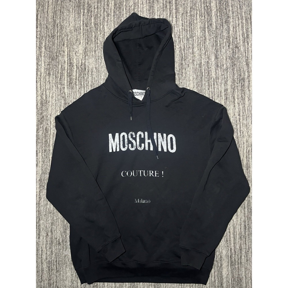 Moschino Couture Milano Men's Black Hoodie Sweatshirt XL